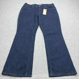 Levis 515 Bootcut Jeans Women's 14S Blue Dark Wash Mid Rise Flap Pocket Stretch